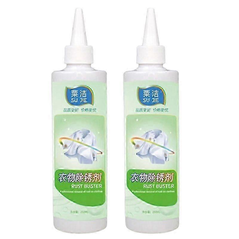 2-Pack Rust and Stain Remover for Fabrics, Instant Spot Cleaner for Clothes, 250ml Bottles