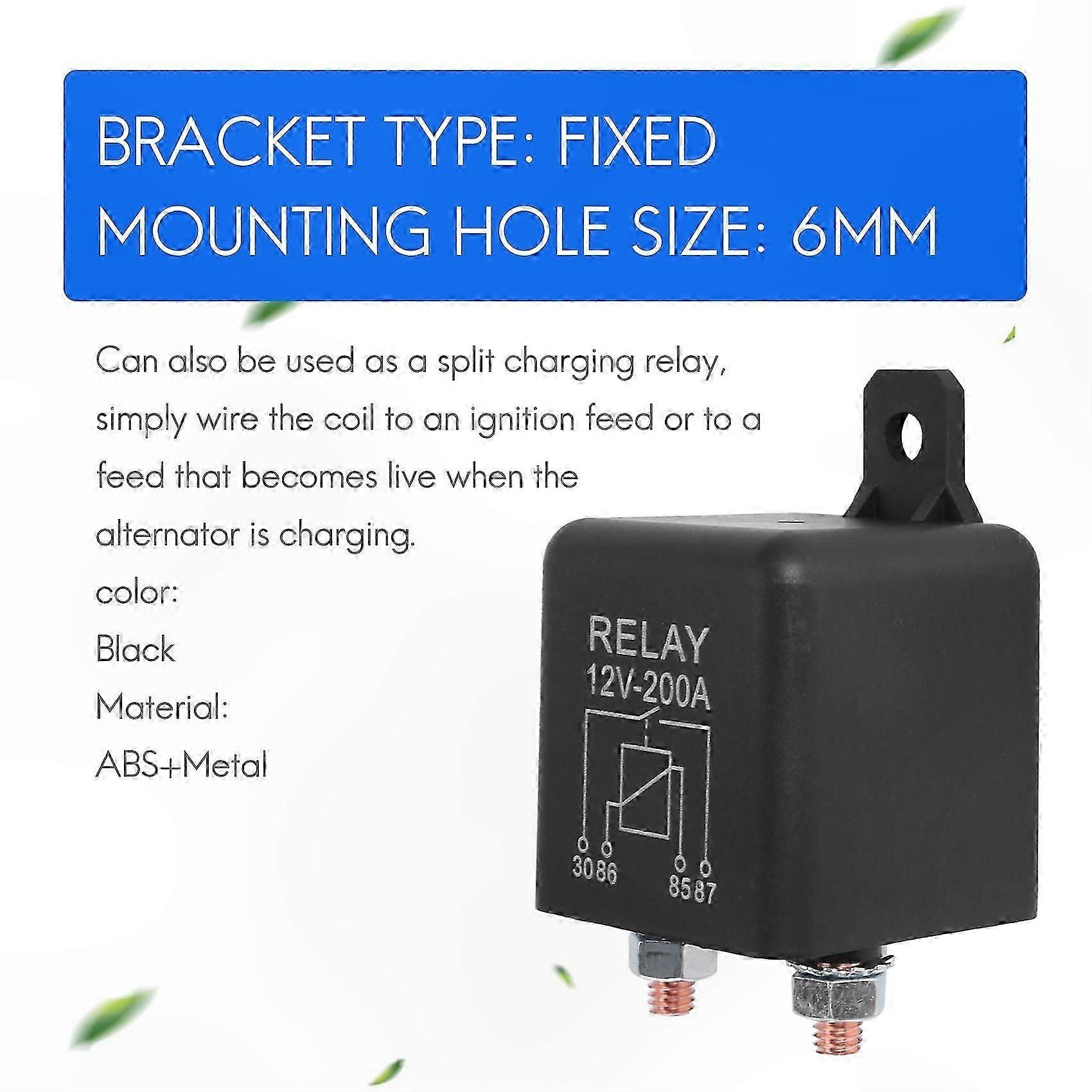 12V 200A Heavy Duty Relay with 4 Pins - Normally Open for Automotive and Marine Use