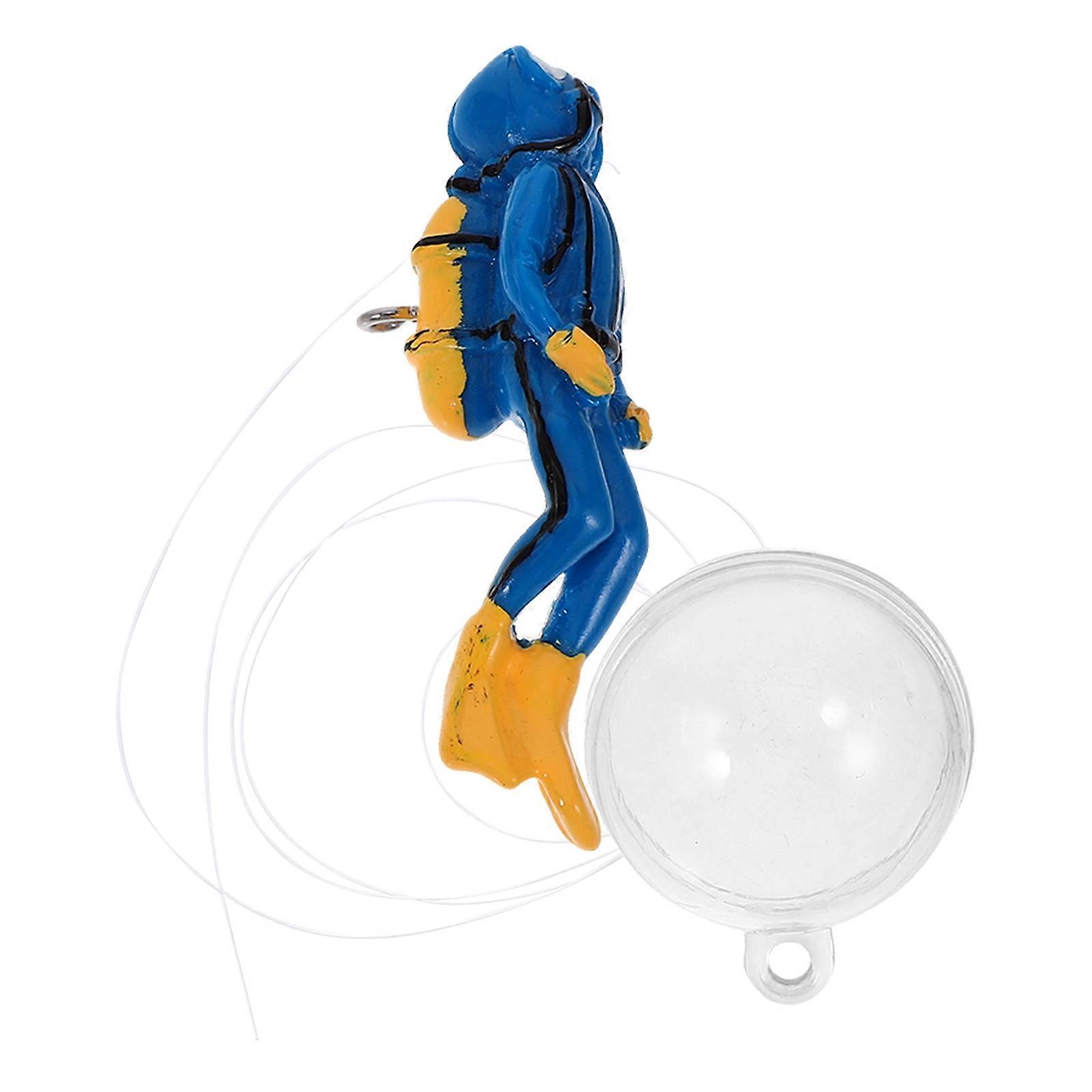 Fish Tank Decorations Resin Diver Statue for Aquarium Floating Ornament 2Pcs