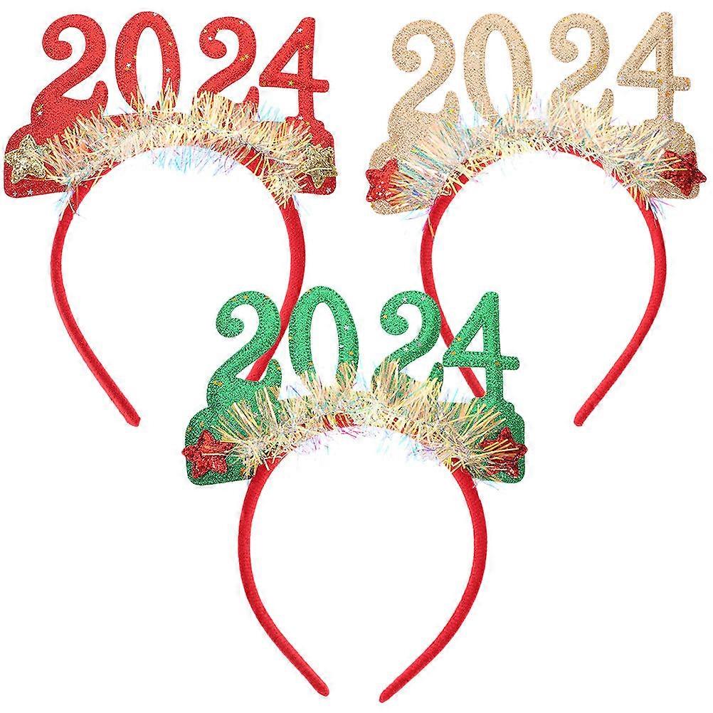 New Year Headband for Decoration 3Pcs Assorted Color Holiday Headwear