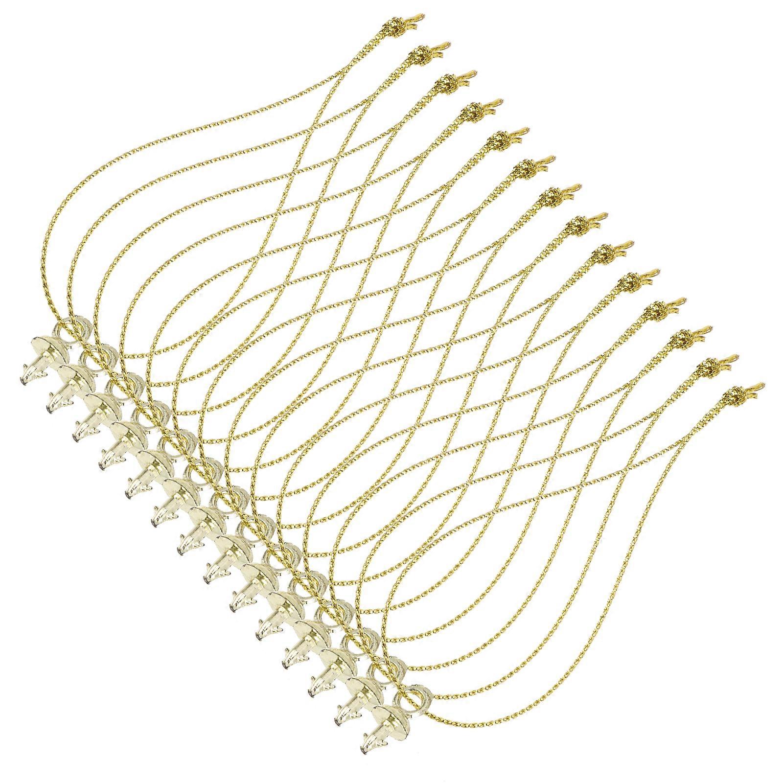 Ornament Tops Caps Handcraft Projects Plastic Golden Diy Hanging Materials 100Pack