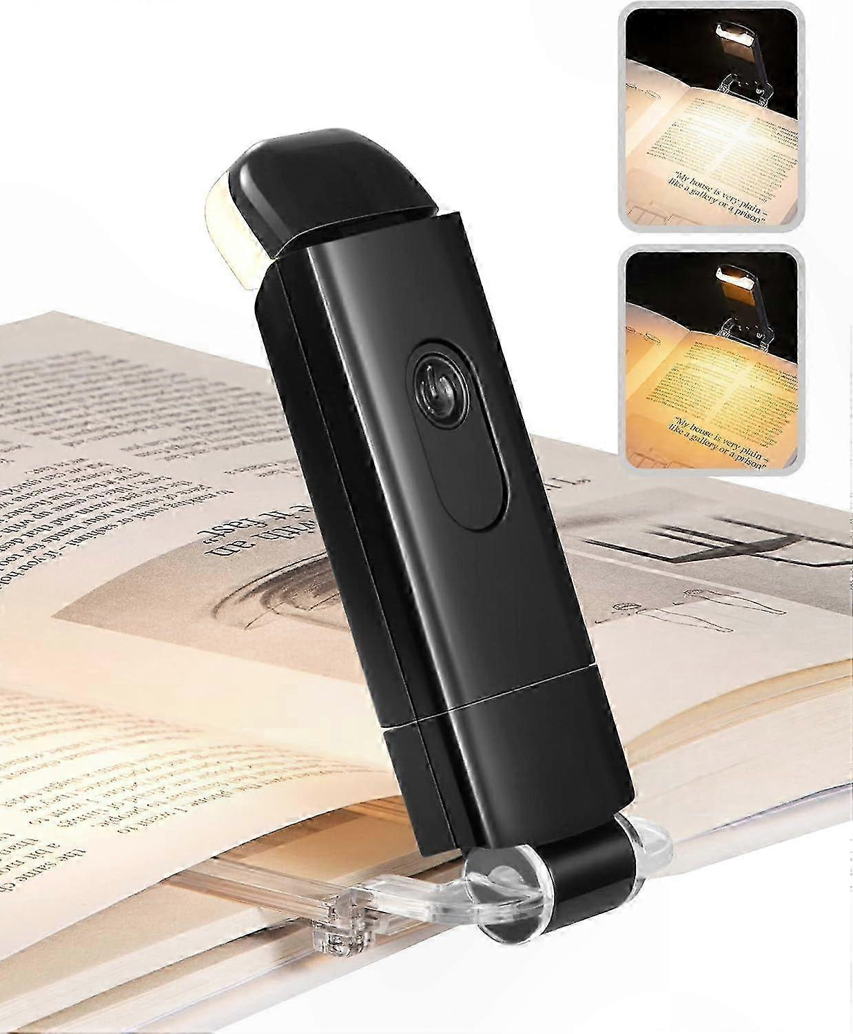 Rechargeable LED Reading Light with Clip, Adjustable Brightness for Night Reading, Blue Light Filter for Kids and Adults