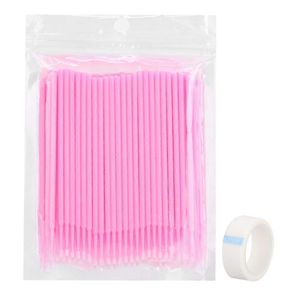 Disposable Eyelashes Grafting Tool Set Cotton Swab Ahesive Tape Kit Pink