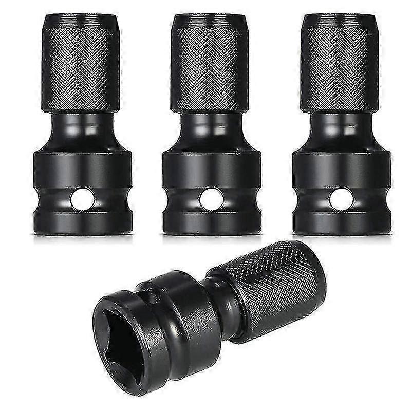 4 Pcs Impact Adaptor 1/2 Square Drive To 1/4 Hex Shank Socket Adapter