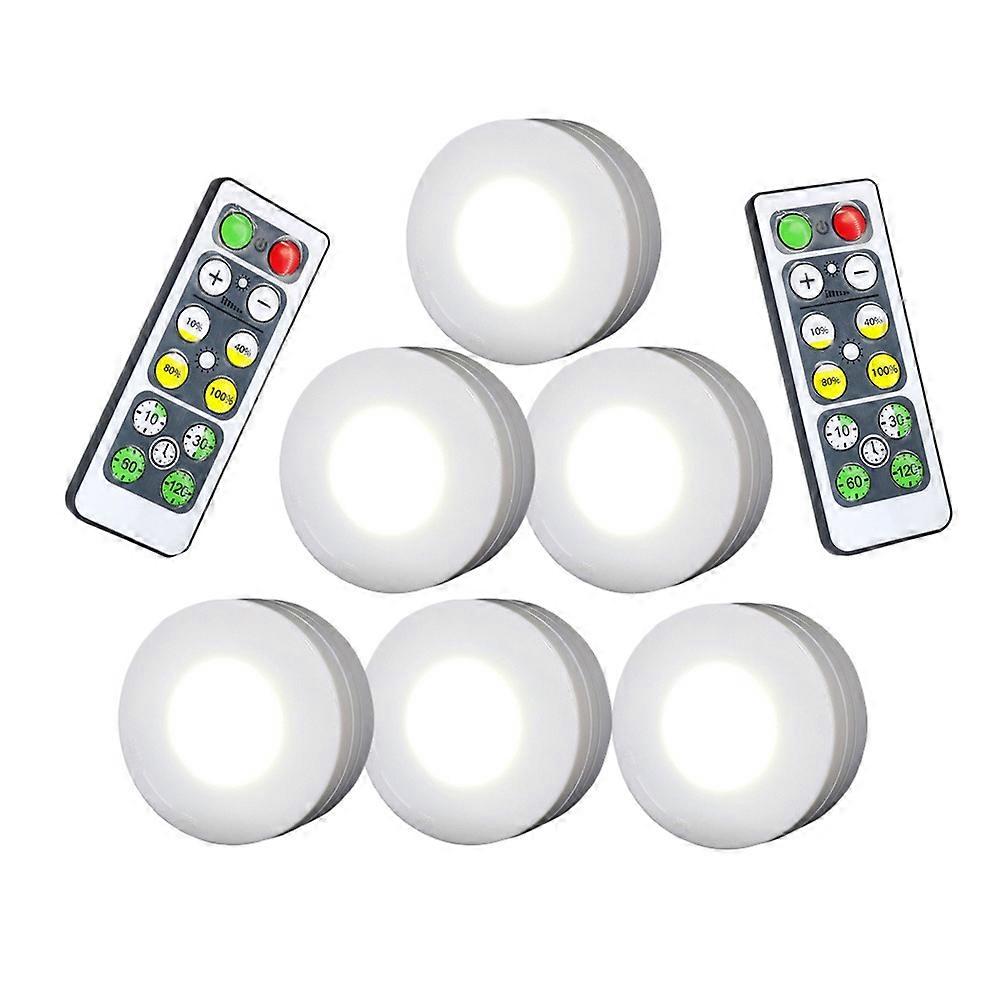 Under Counter Led Lighting 6Pcs Wireless Cabinet Led Lights Set For Bedroom Bookcase White 58x58x32mm