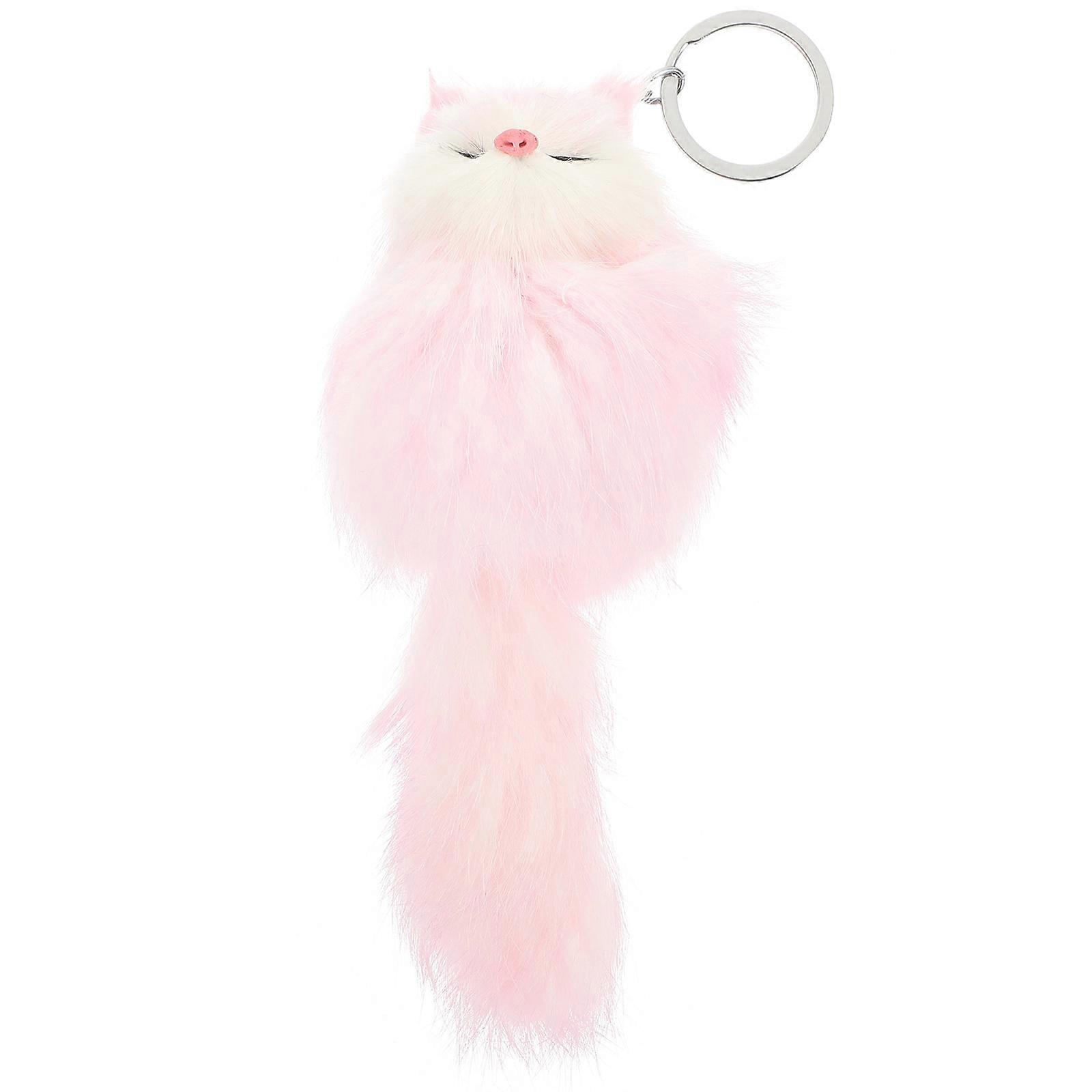 Plush Fox Keychain for Decor with 5Pcs Durable Wear-Resistant Key Chain Set