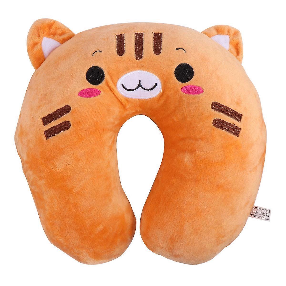 Animal Plush Cat Pillow U-Shaped for Sleeping Neck Support 2Pcs