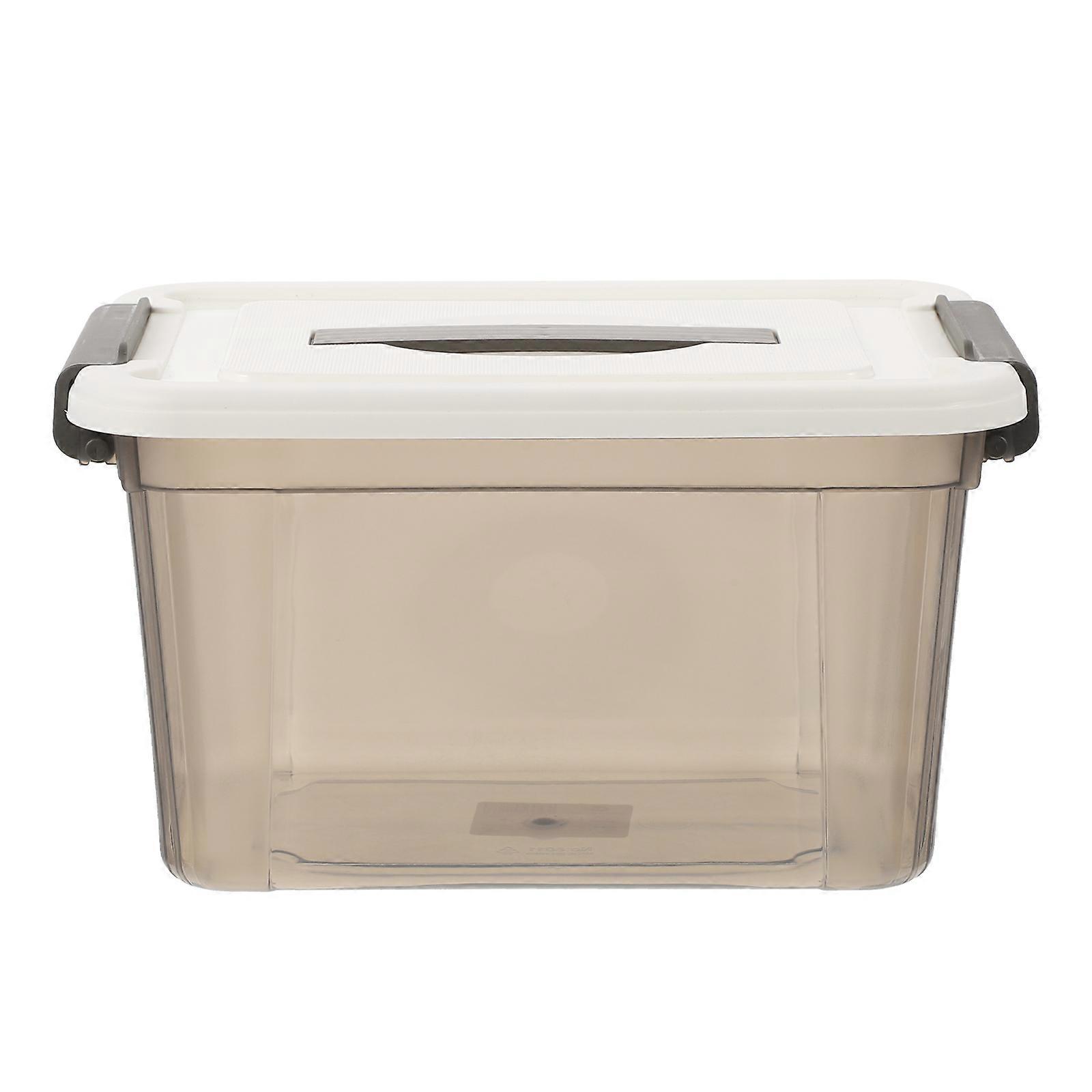 Lidded Home Storage Bin Sundries Bin Stackable Latching Box With Lid Decoration Toy And Book Storage Light Brown 1Set