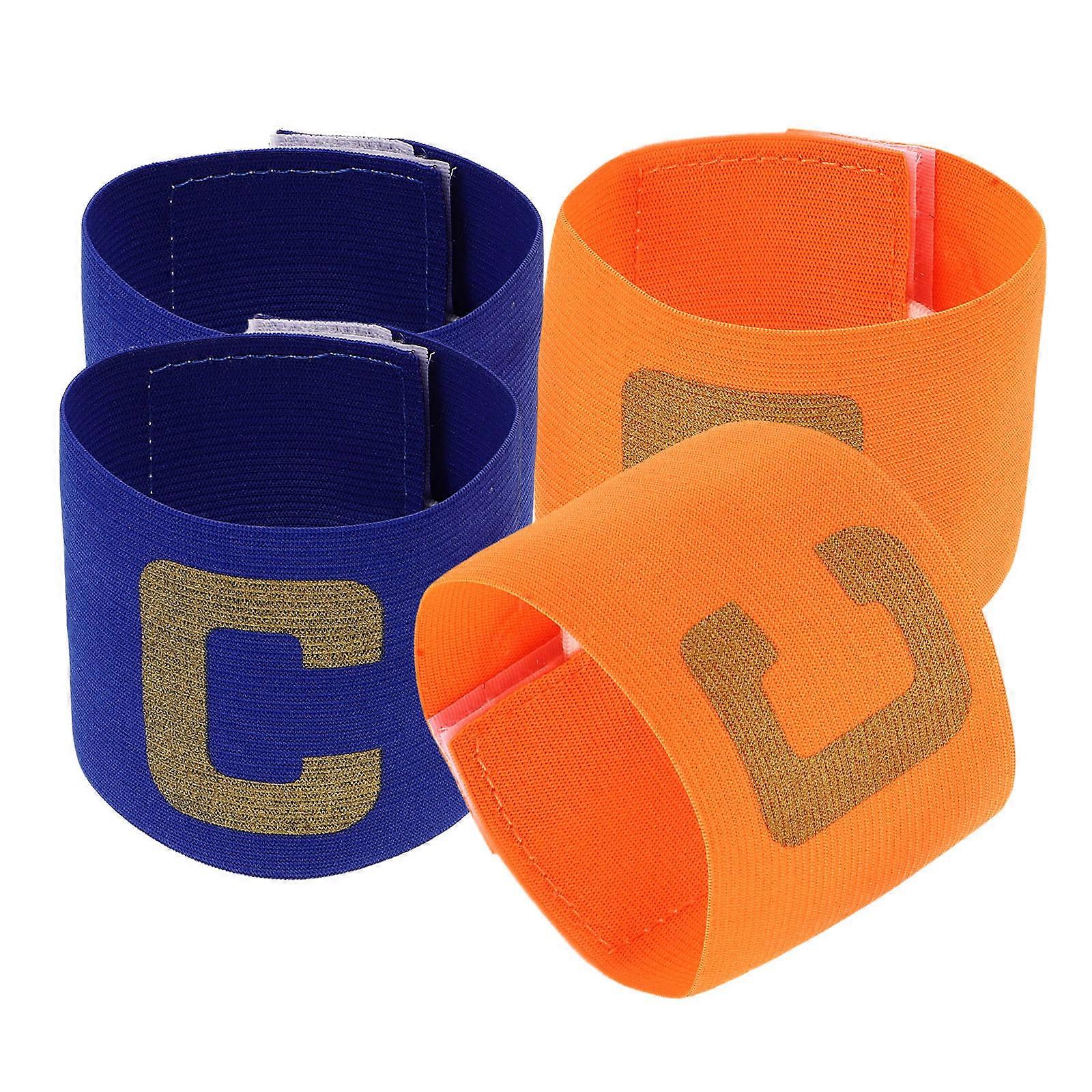 Colored Soccer Captain Armband Youth Nylon Elastic Bands for Match Use 16Pcs