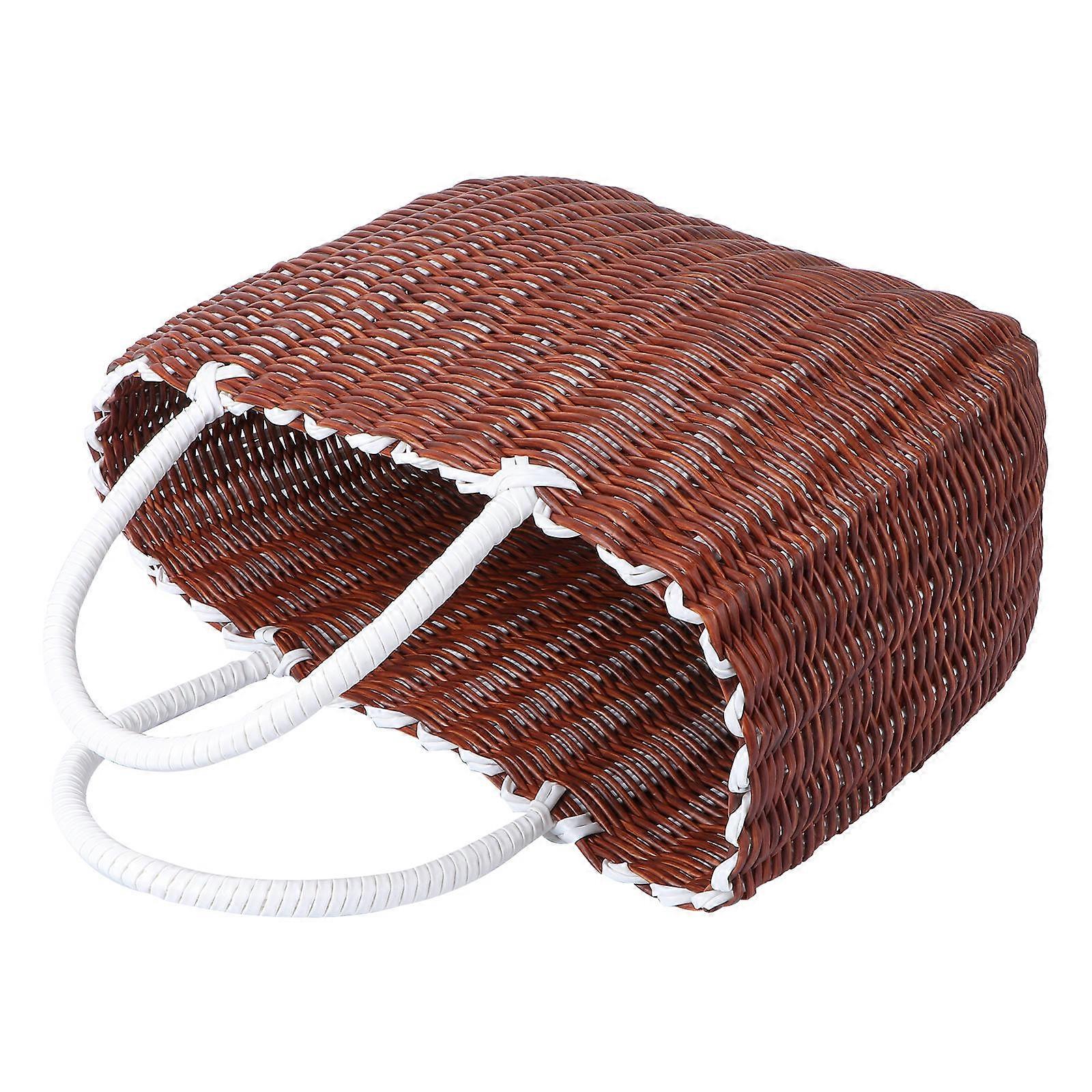 Portable Shopping Basket Plastic Basket for Storage Use 2Pcs Set