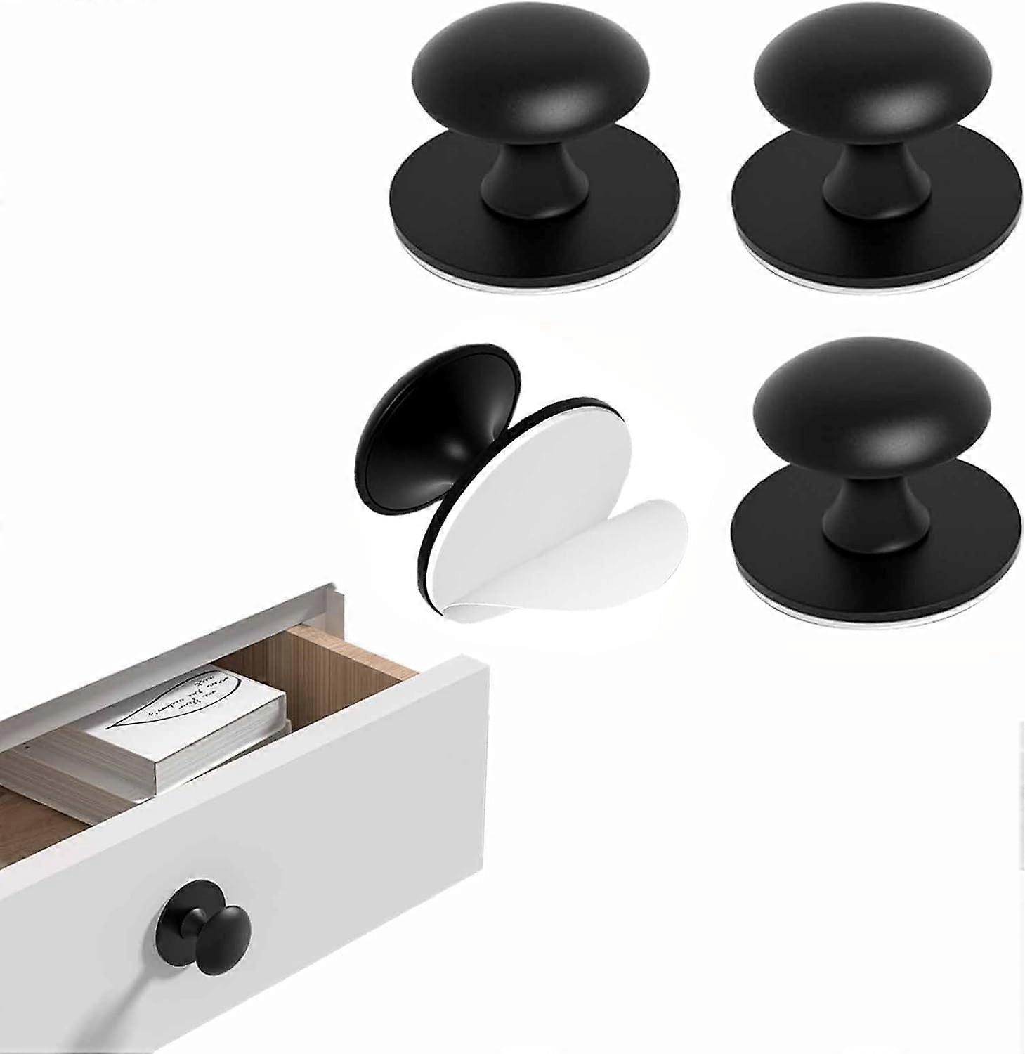 4 Pack Self-Adhesive Stainless Steel Drawer Knobs,Self-Adhesive Handle