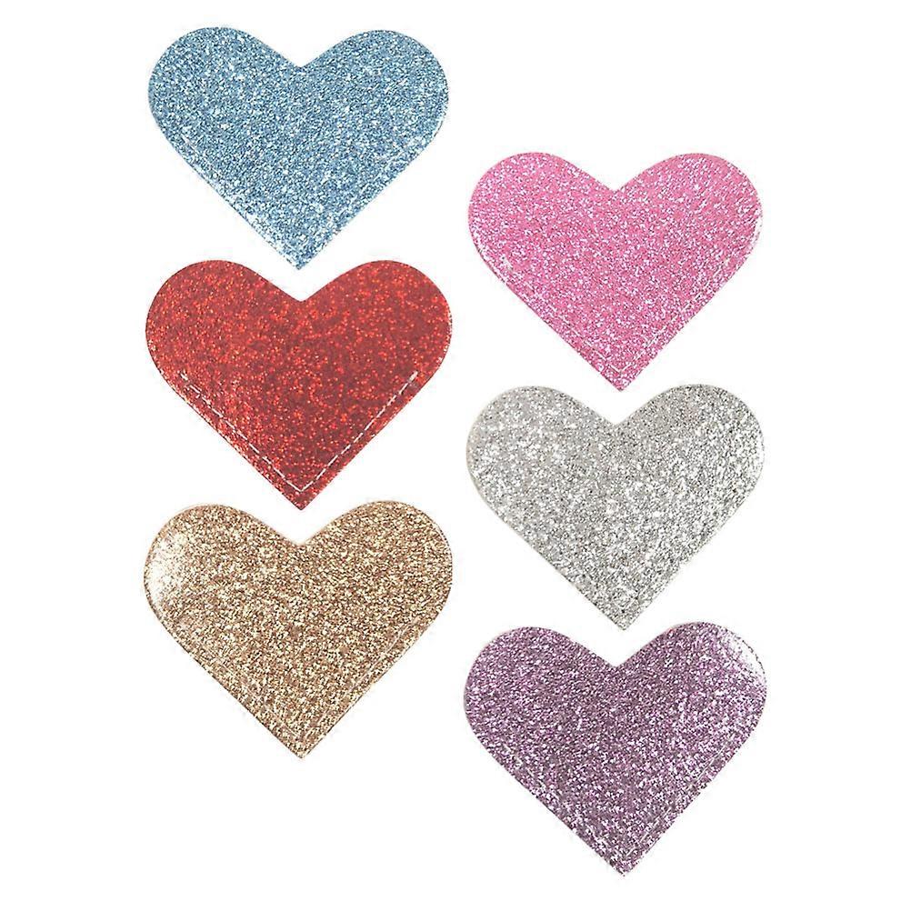 PU Heart Shaped Bookmarks for Students 12Pcs Glitter Reading Accessories
