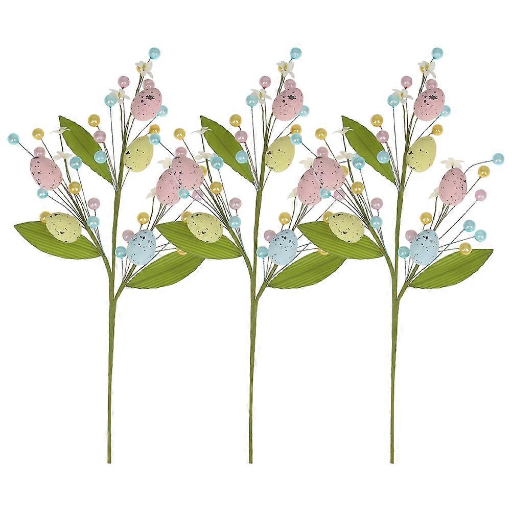 Easter Egg Picks 6Pcs Multi Foam Iron Artificial Easter Egg Stems Versatile Use for Decoration