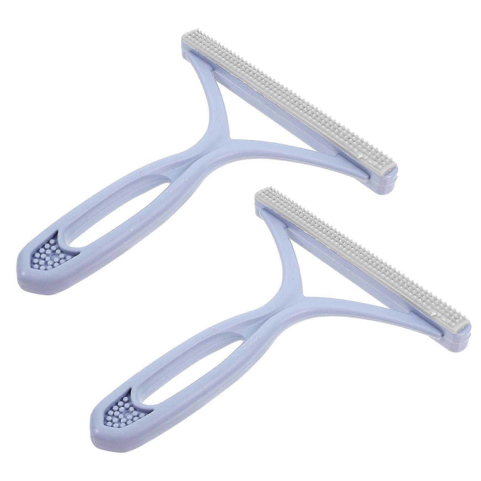 Furniture Pet Hair Removal Tool Portable Lint Remover For Clothes Blue Rectangular Three-In-One Design 2Pcs