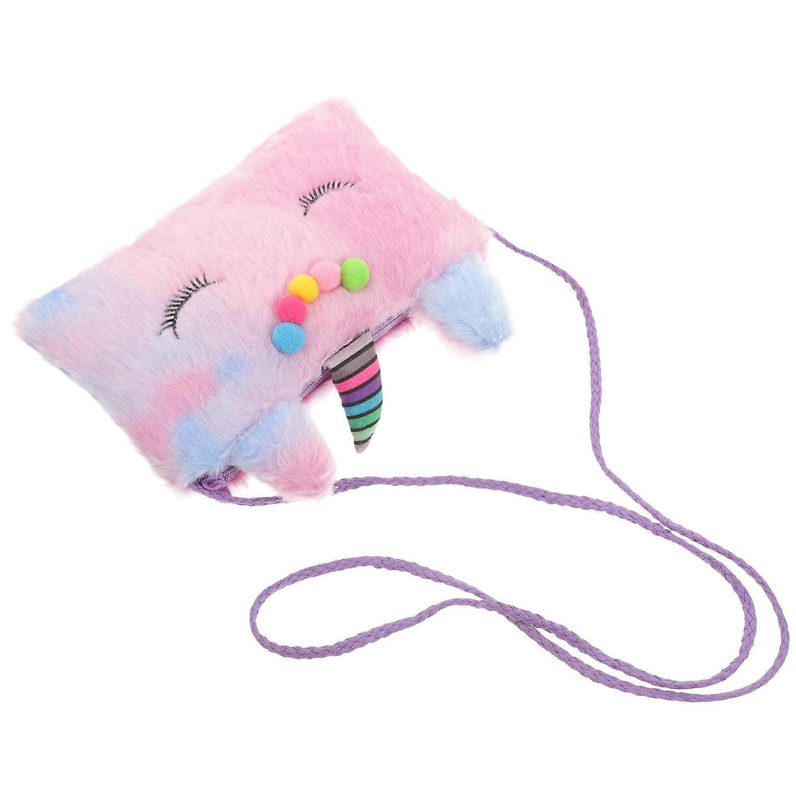 Multifunctional Plush Pencil Case For School Kids In Violet With Rectangular Shape 1Set