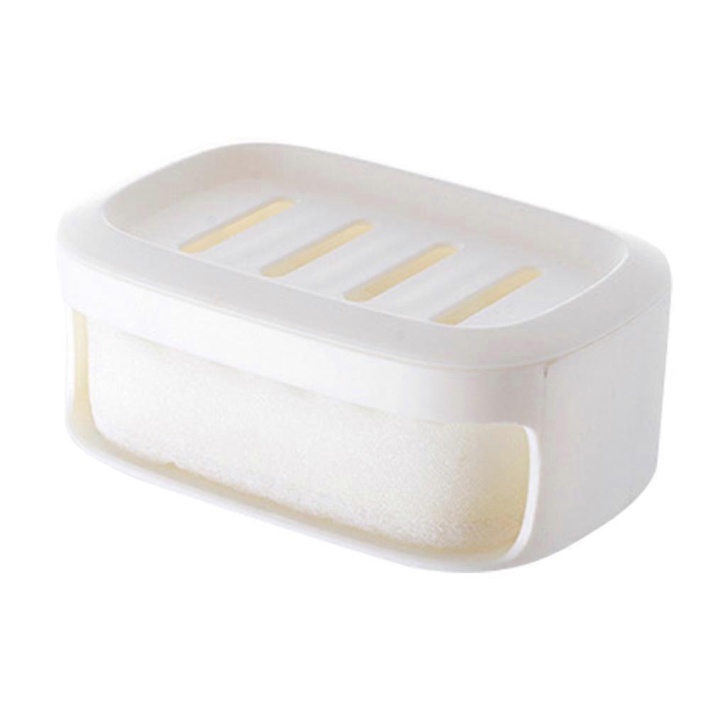 Home Soap Case Double Layers Soap Holder for 3Pcs Use White Color