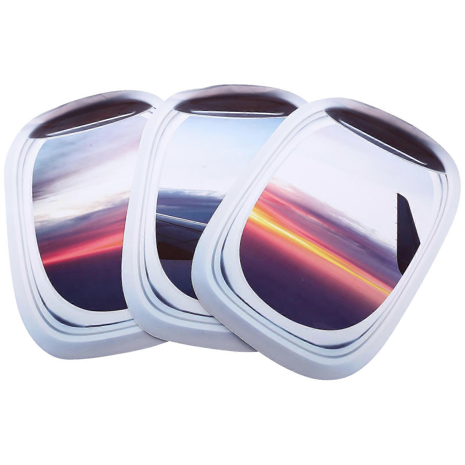 Creative Simulated Airplane Window Sticker For Interior Decorators 50X35CM Removable 12Pcs