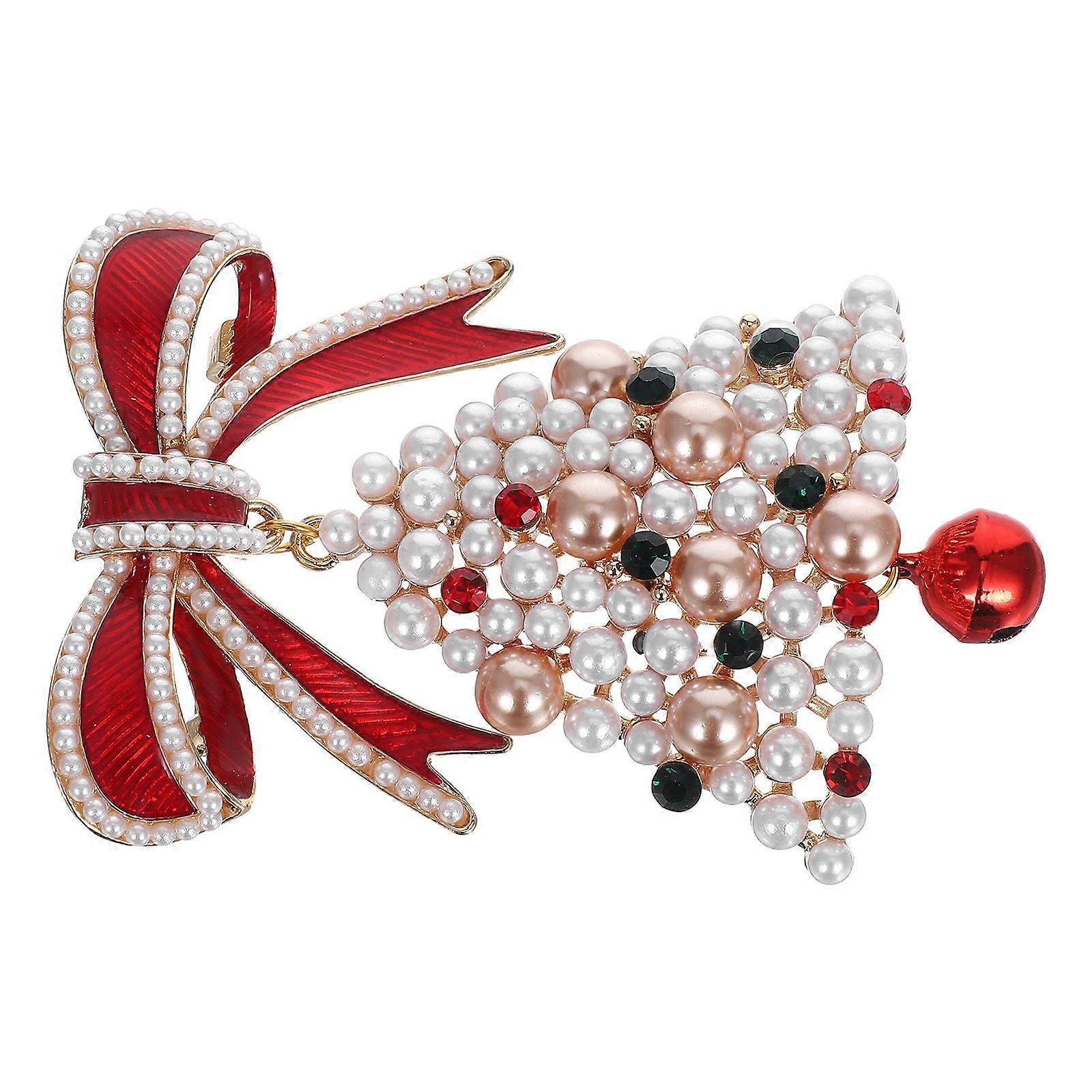Christmas Bowknot Brooch for Coat 3Pcs Multi Color Holiday Pins
