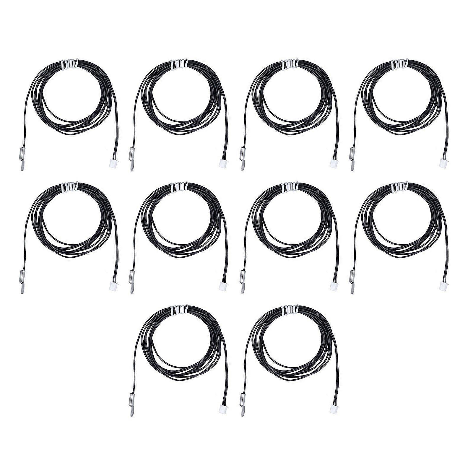 10Pcs Temperature Sensor Probe NTC Thermistor Temp Transducer Cold Pressed Terminal 2 Meters10K B3950