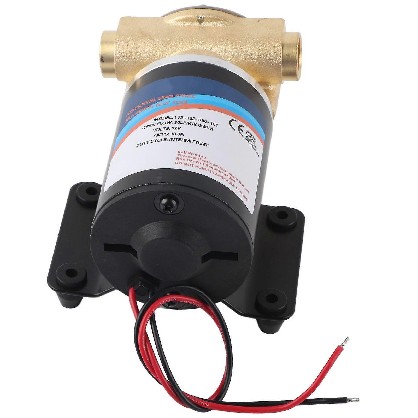 Drain Pump Self Priming Centrifugal Bilge Water Change Accessories 8GPM 30.0L/min 3 Meter LiftF72132030101(12V)