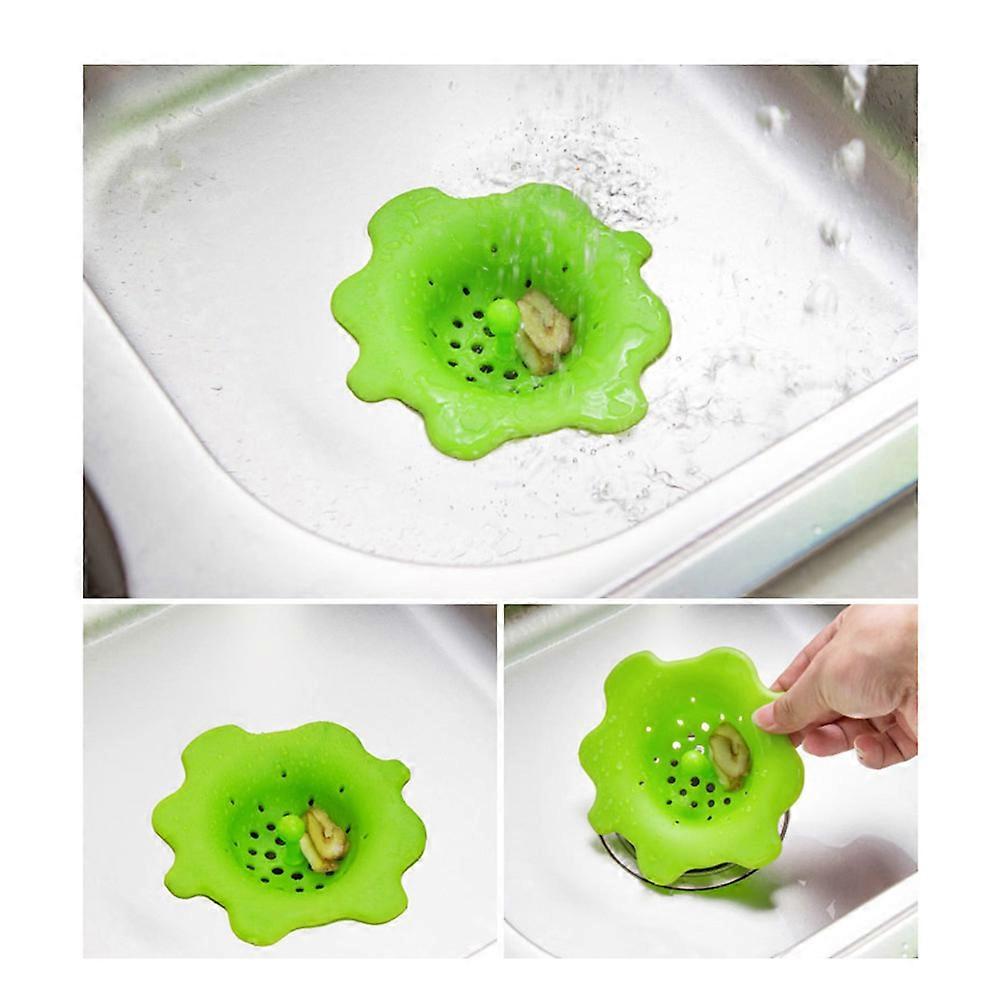 Kitchen Filter Mesh Silicone Sink Strainer for Filtering Use 1 Piece Green