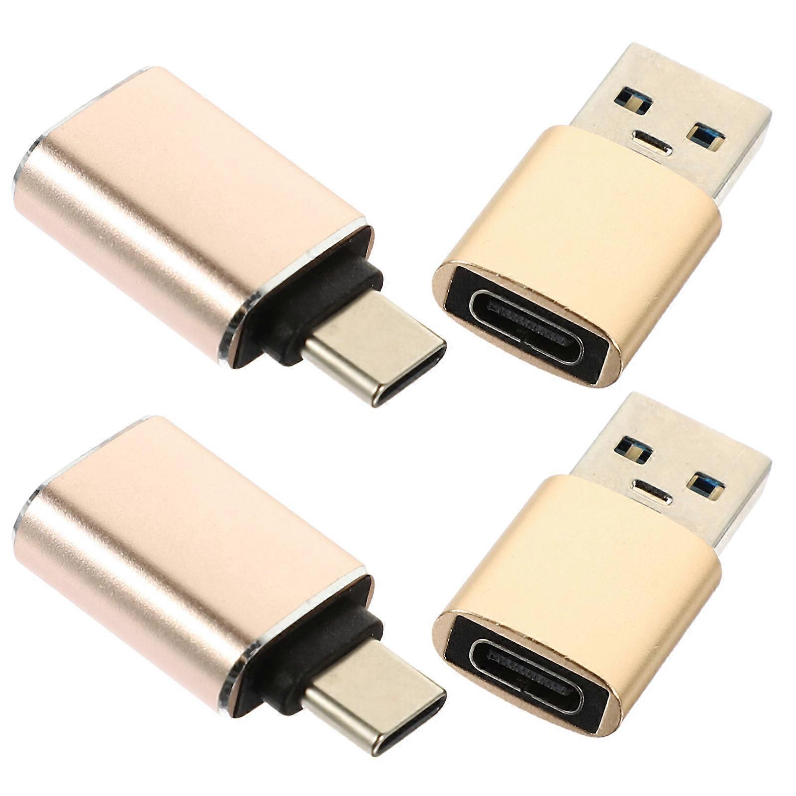 Golden USB-C to USB Adapter with Otg Function 16Pcs for Laptop
