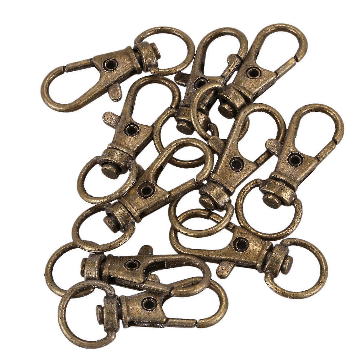 10pcs Metal Clasp Swivel Trigger Clips Snap Hooks Key Ring Bags DIY Craft Copper