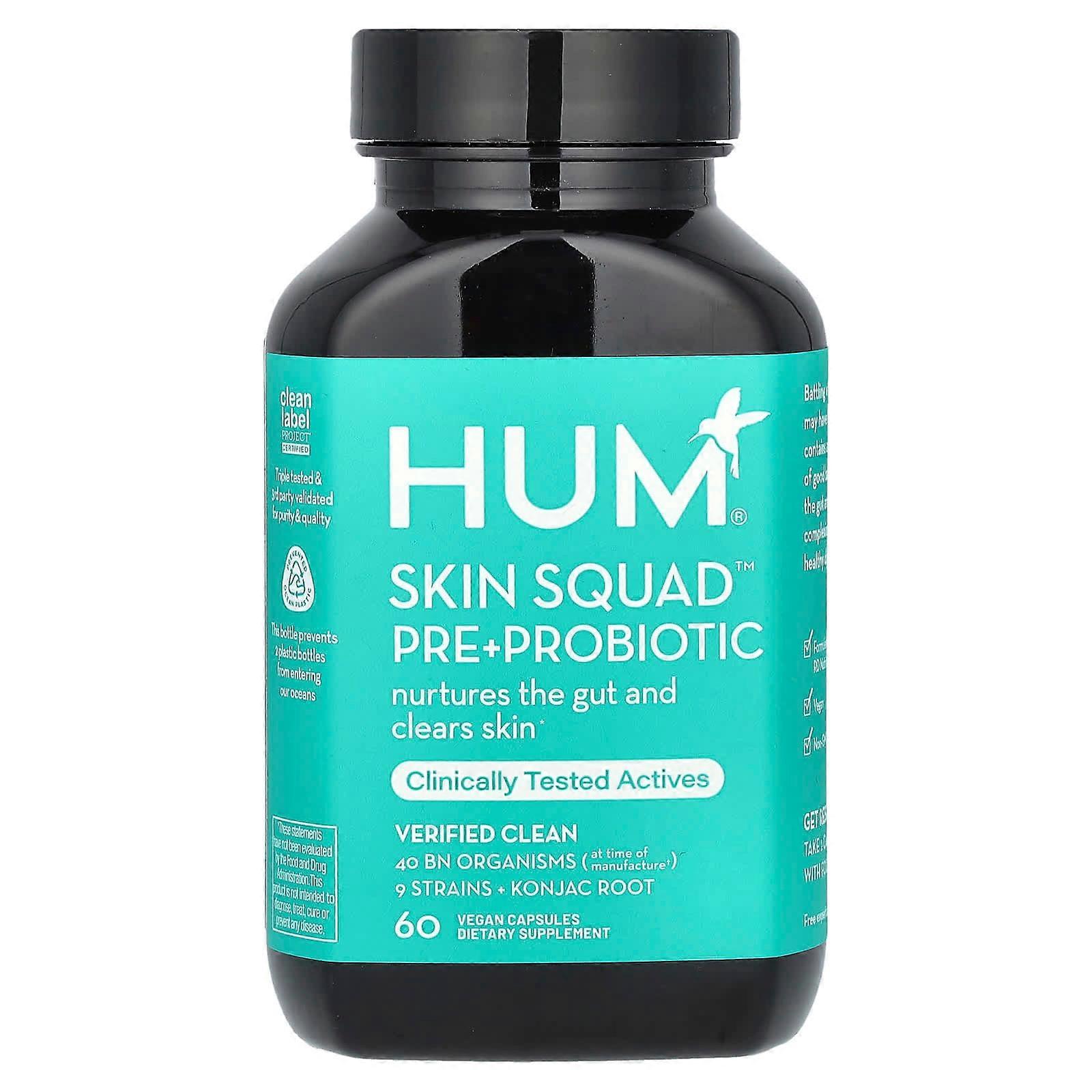 Skin Squad Pre + Probiotic, 60 Vegan Capsules