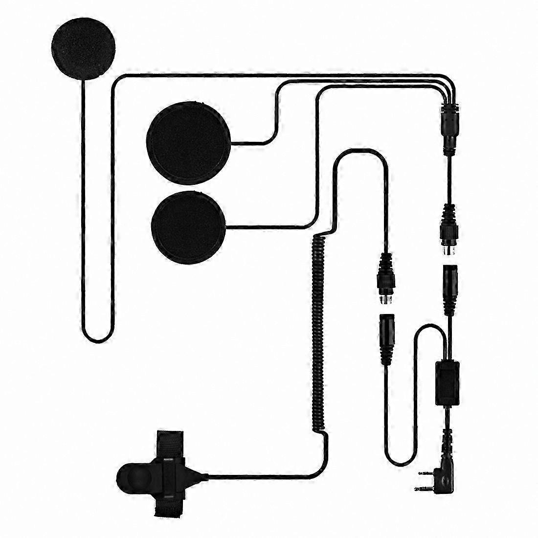 Adjustable Volume 2 Pin PTT Headset Microphone for Motorcycle Helmets Compatible with Radios and Walkie Talkies