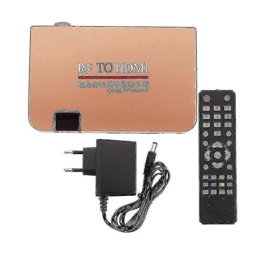 Rf To Hdmi Converter Adapter Analog Receiver Analog Tv Box Digital Box Remote Control Eu Plug