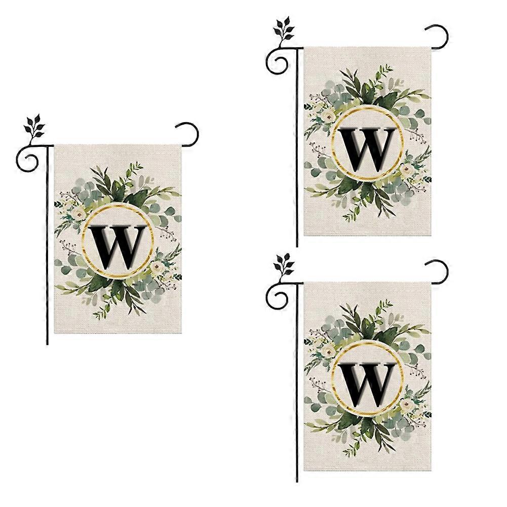 W Linen Garden Flag Double Layer Double Sided Letters