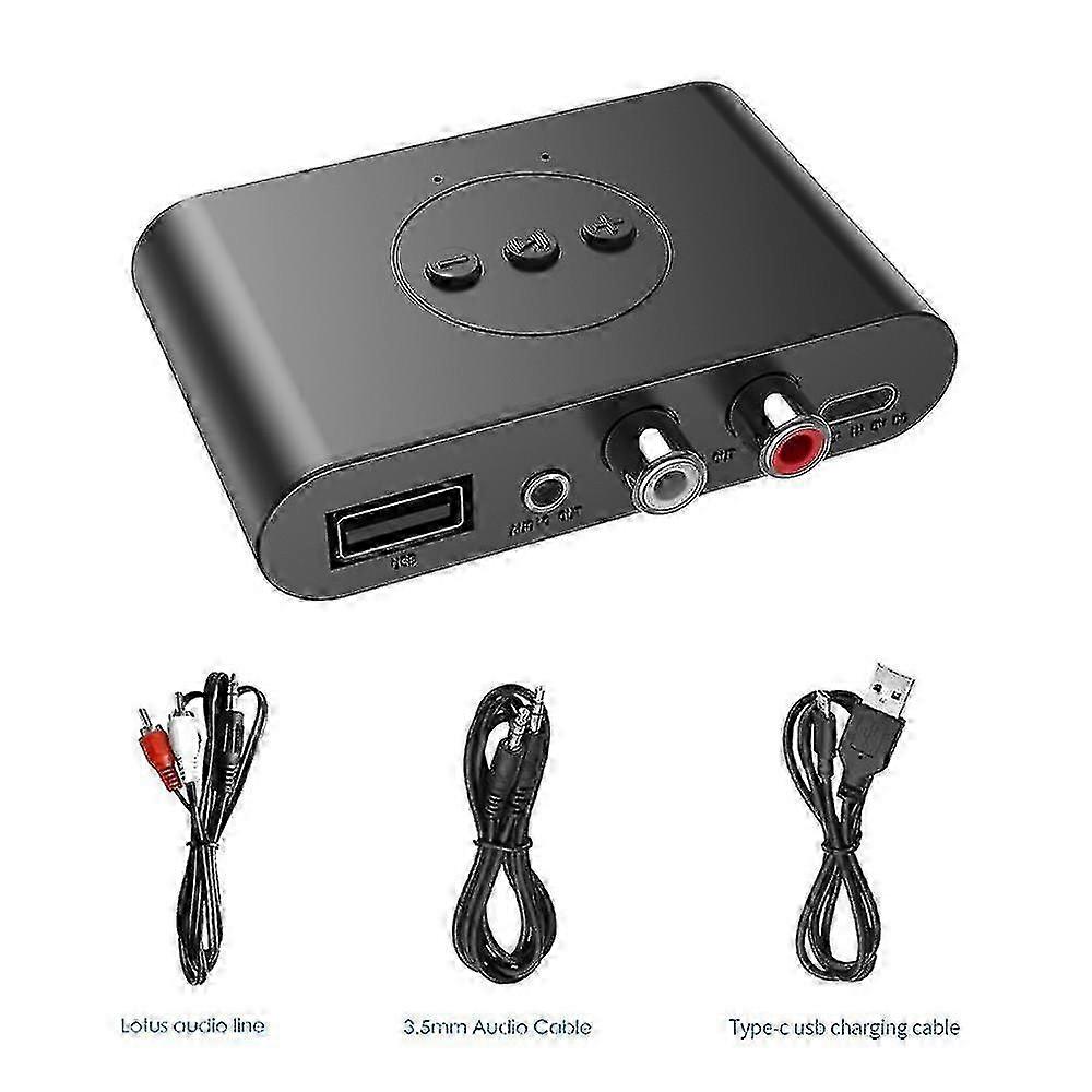 Bluetooth 5.0 Audio Receiver Stereo Music Wireless Adapter Support U Disk NFC RCA 3.5mm AUX Jack Handsfree Call Car Speaker Amplifier