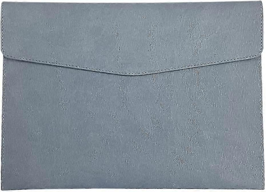 1pc Leather A4 Folder, Waterproof Briefcase Envelope Folder Box Belt Buckle (gray Blue)