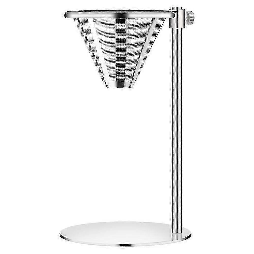 Stainless Steel Pour Over Coffee Maker, Adjustable Stand, Double-layer Filter