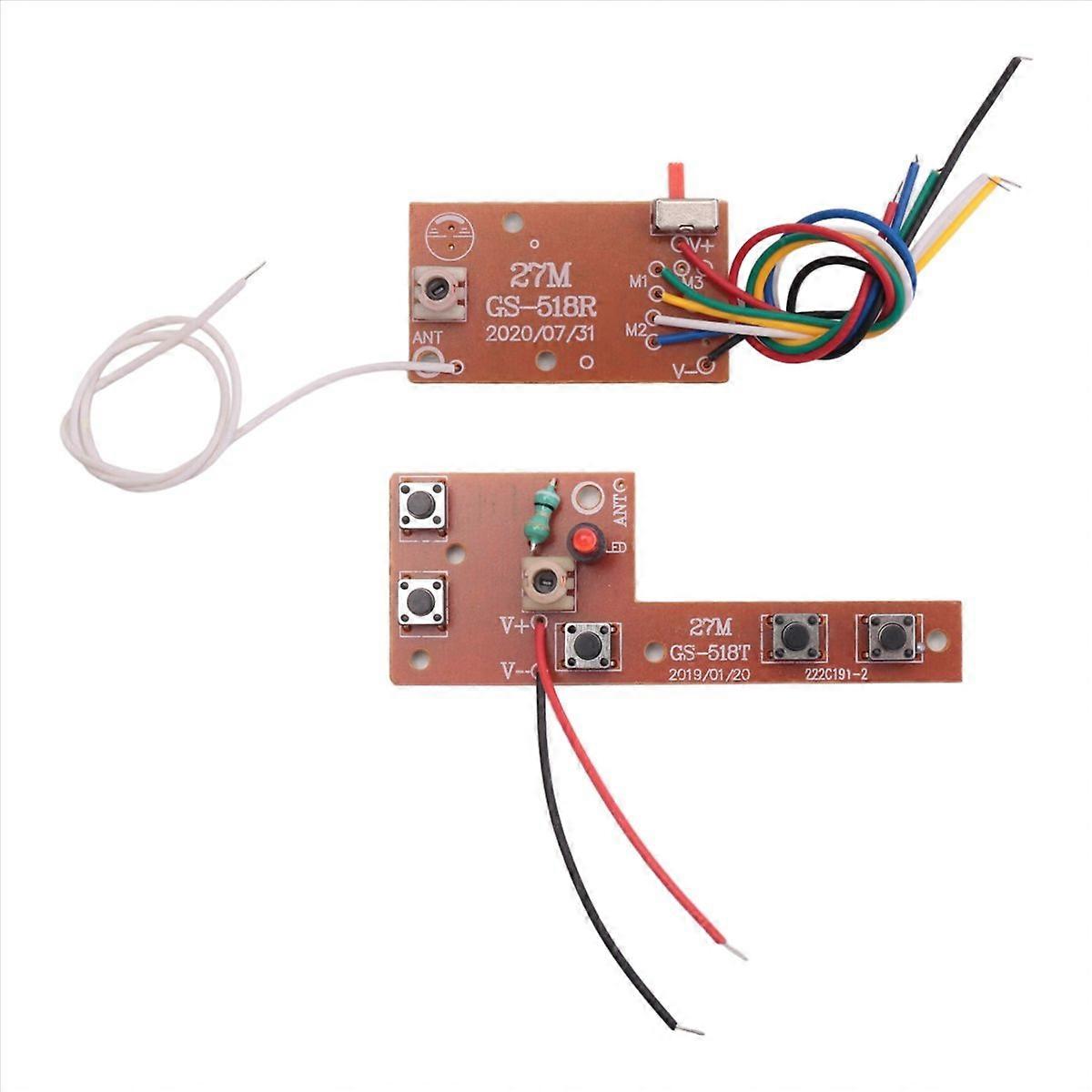 2PCS 5CH RC Remote Control 27MHz Circuit PCB  mitter and Receiver Board Car Radio System Accesso