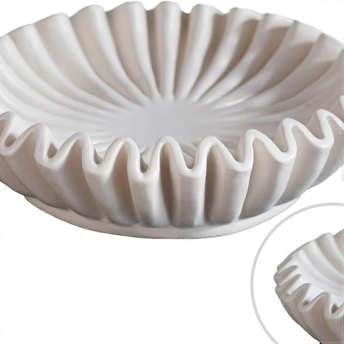 Fluted Ruffle Decorative Bowl - Living Room Shape Coffee Table Bookshelf and Console Table Shape Home Decor