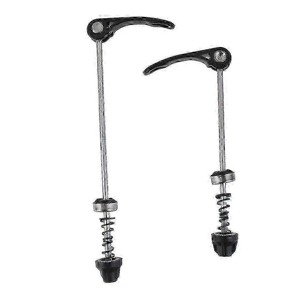 Pair of Quick Release compatible Wheel Hub Front and Rear Skewers Cycling Parts (Black) Fast