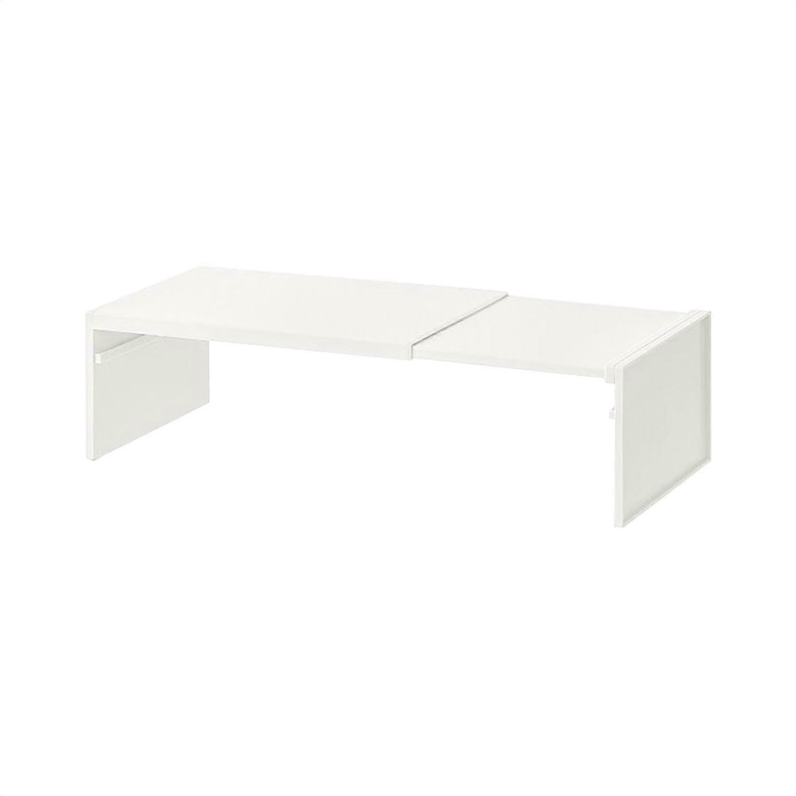 Stretch Wardrobe Shelf for Cupboard - Lightweight Space-Saving Stacking Shelf, Non-Shifting White Storage Solution