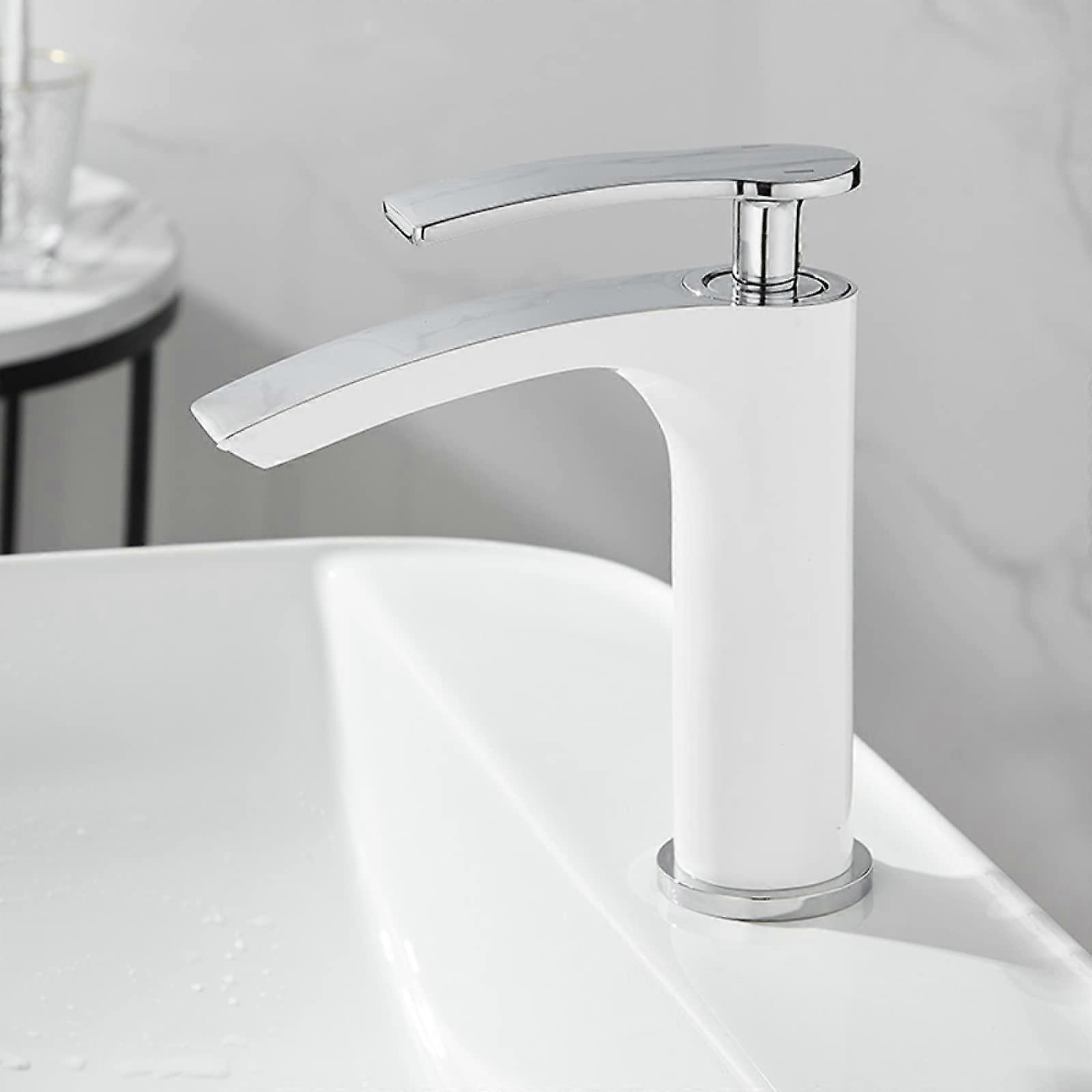 Waterfall Taps For Bathroom Sink Hot And Cold Brass Waterfall Spout Single Handle Mixer Faucet Short