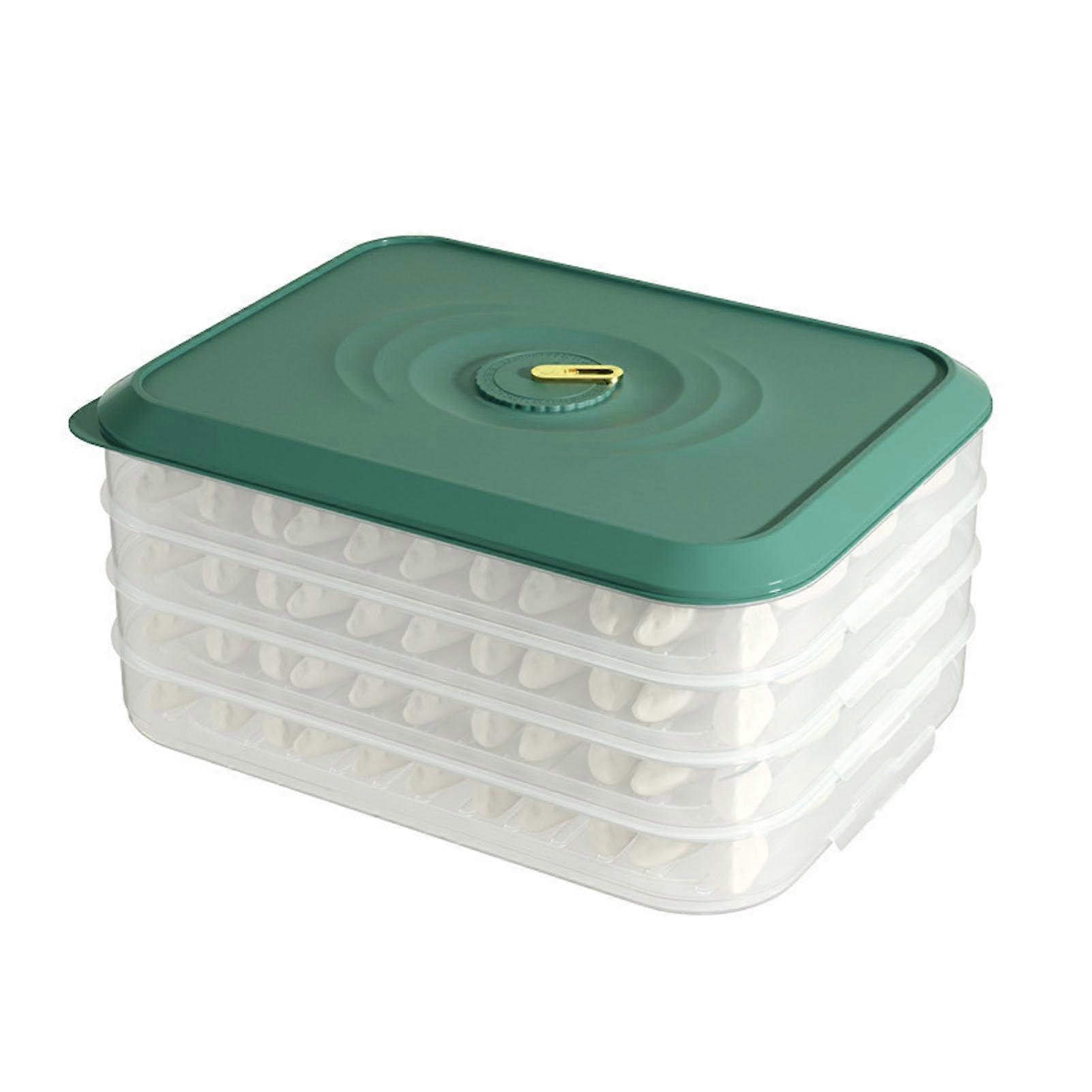 Dumpling Storage Box MultiLayer Fridge Compatible Time Recorder  Sealing