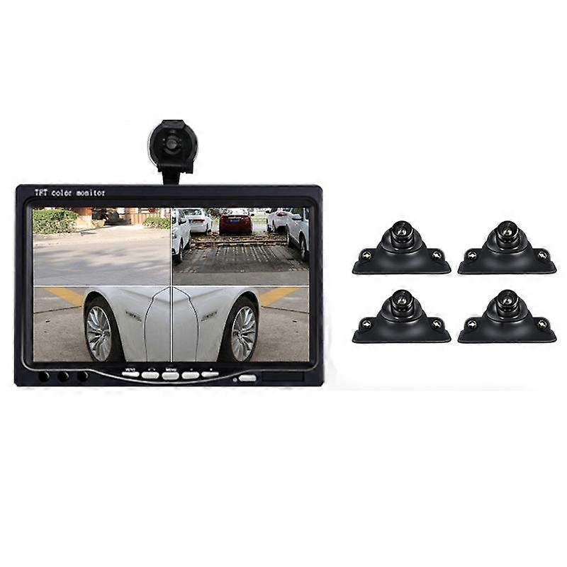 7 inch 4-split Car Display + 4 Light Sensitive 360 Degree Panoramic Reversing Cameras