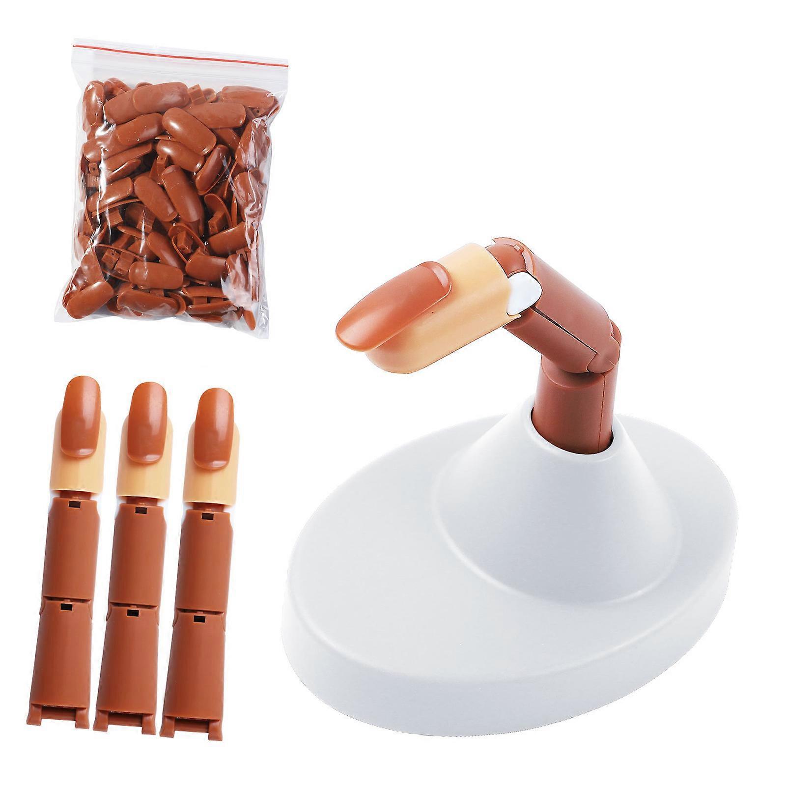 Articulated Practice Mannequin Hand With Detachable Fingers And Base For Nail Design Learners And Students  White