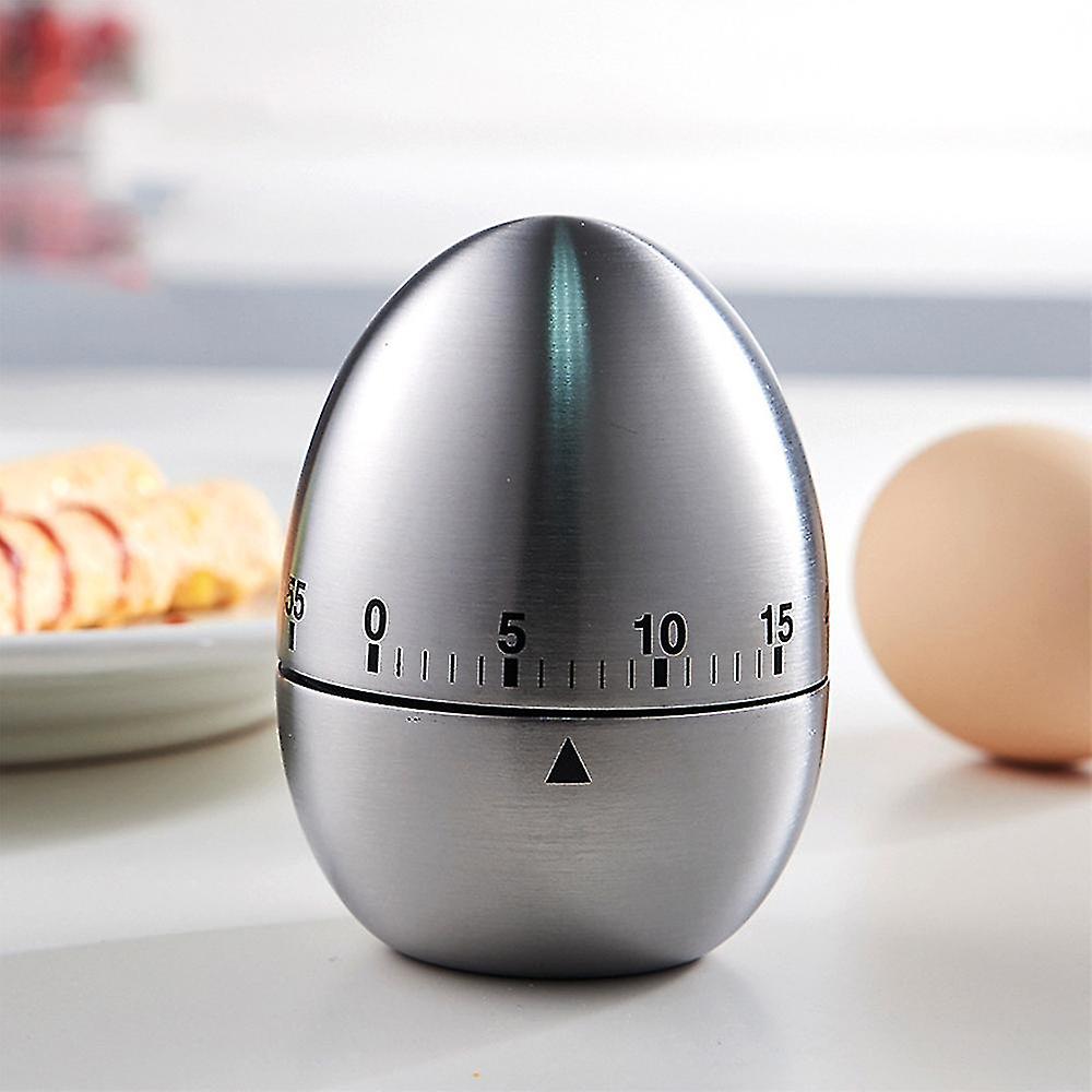Kitchen Stainless Steel Egg Shaped Alarm Clock Timer Count Up