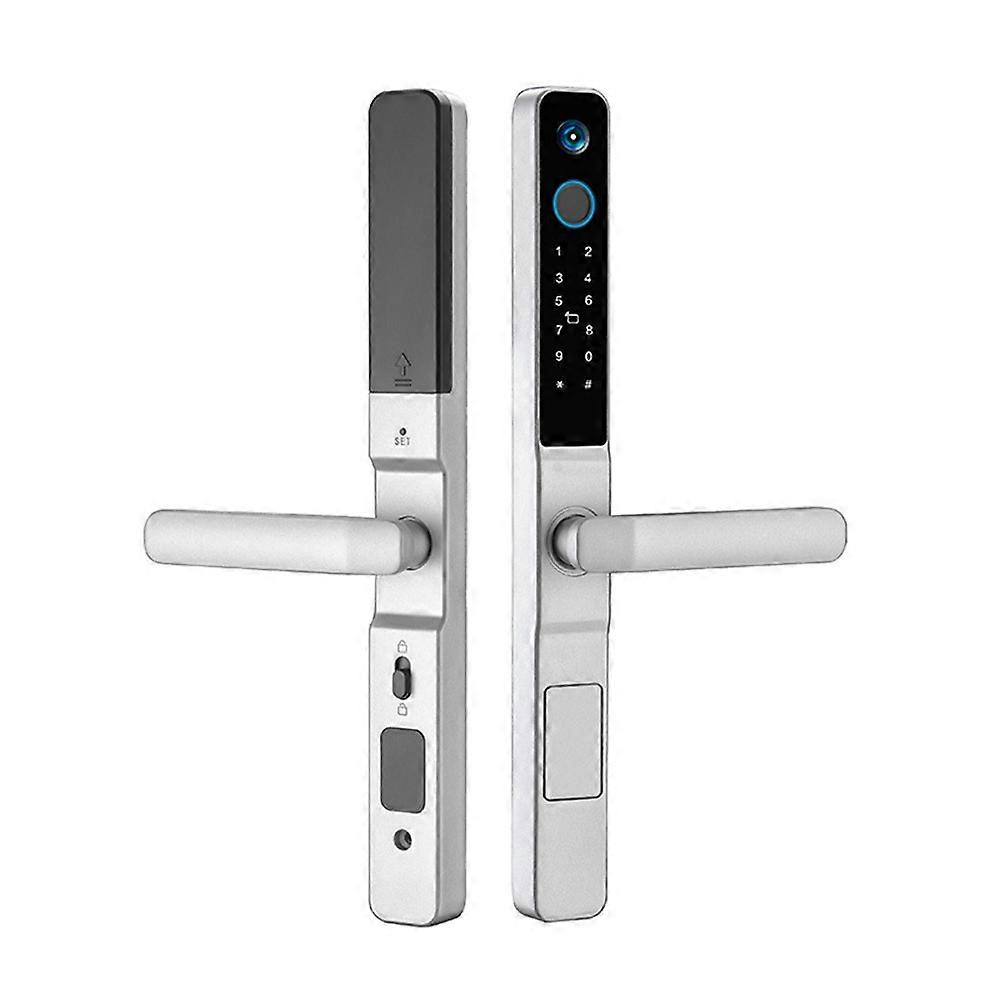 Tuya WiFi Smart Door Lock with Camera Fingerprint RFID Password Access Sliding Security Peephole Doorbell 2885 Sliding