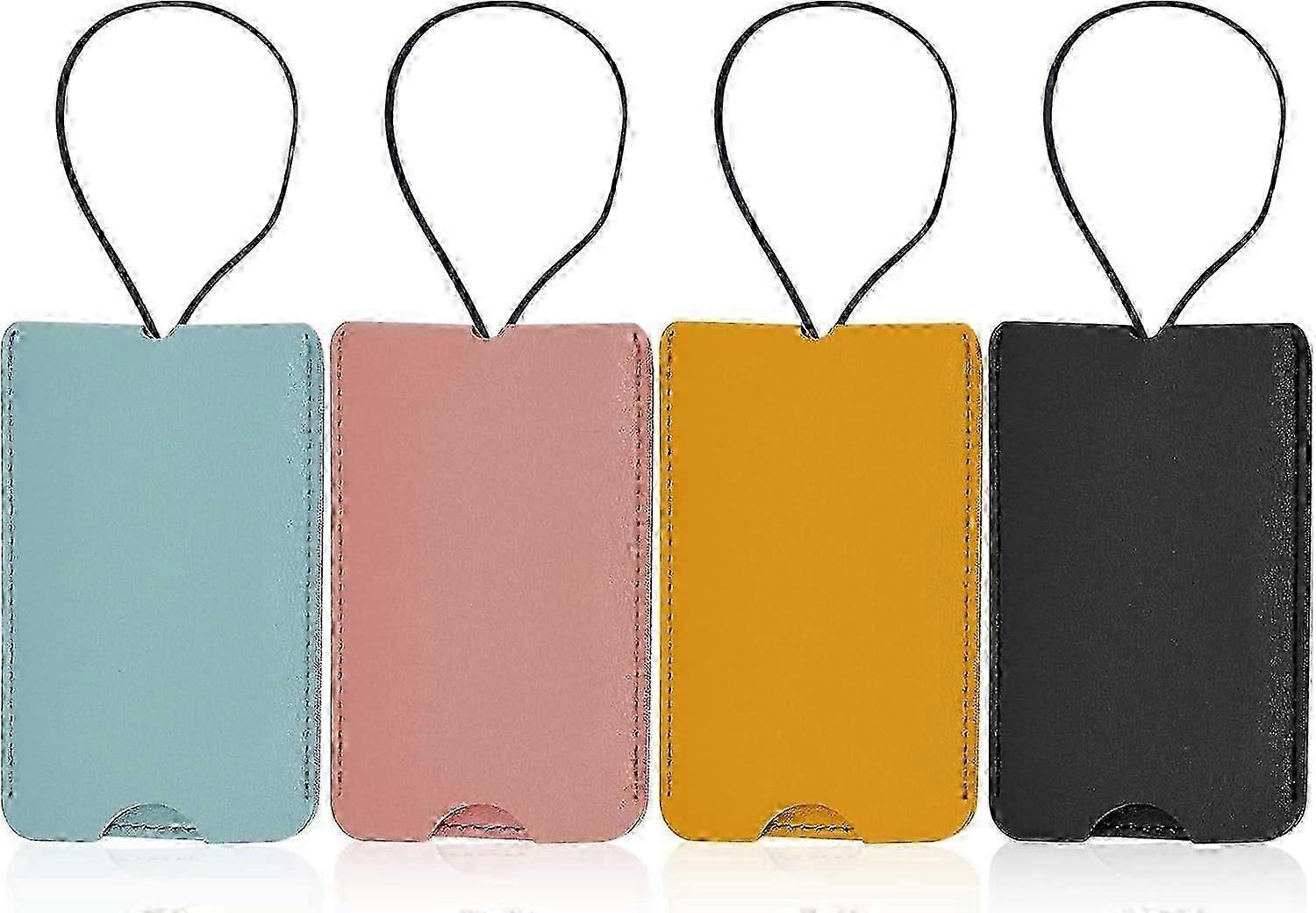 4Pcs Luggage Tags Suitcase Tag - PU Leather Name Tags
