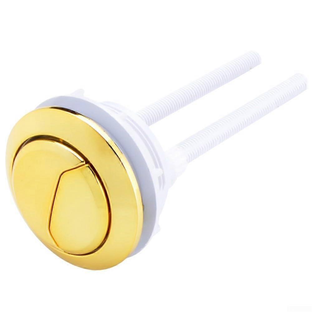 Gold Dual Flush Button Round Design, 2Button Dual Flush, Gold Finish, Compatible With Standard Cisterns