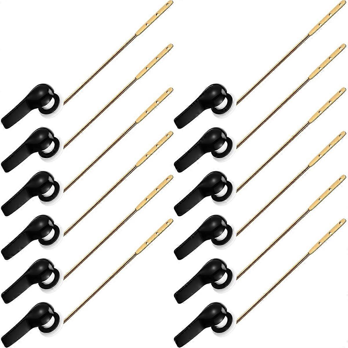 12 Pieces Toilet Flush Handle Lever Replacement, Brass Universal Flush Lever Finish Kit for Most Toi