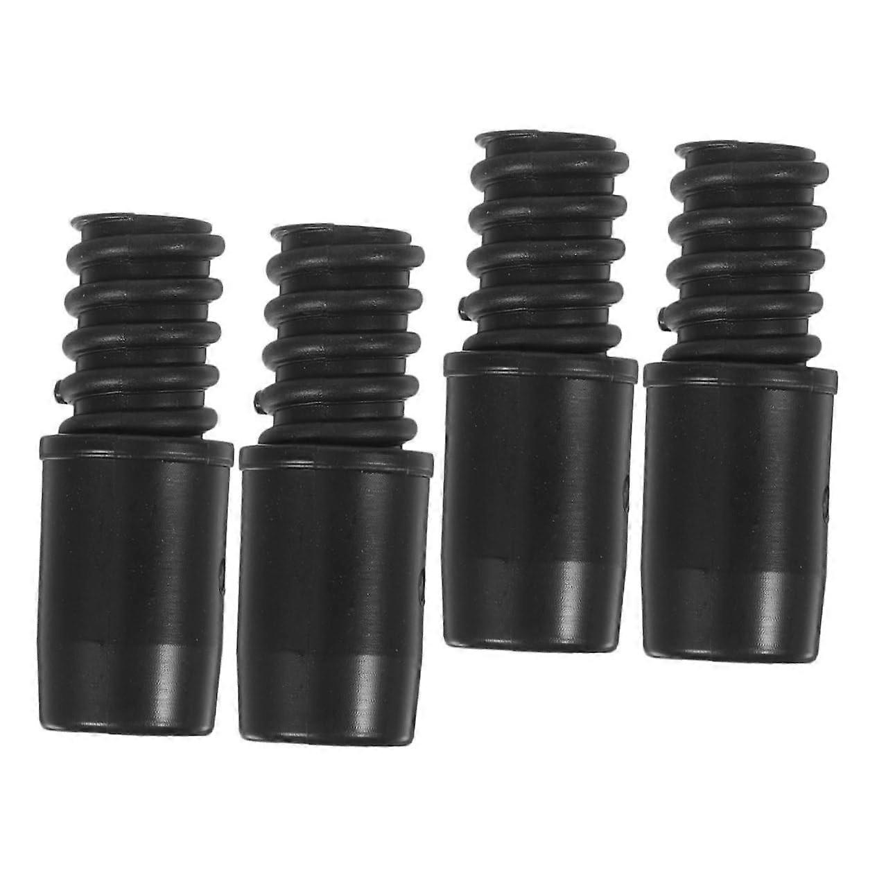 4 Pack Threaded Tip Extension Pole Adapter for Mop and Broom Handles with Secure Plastic Rivet Fit for Threaded Ends