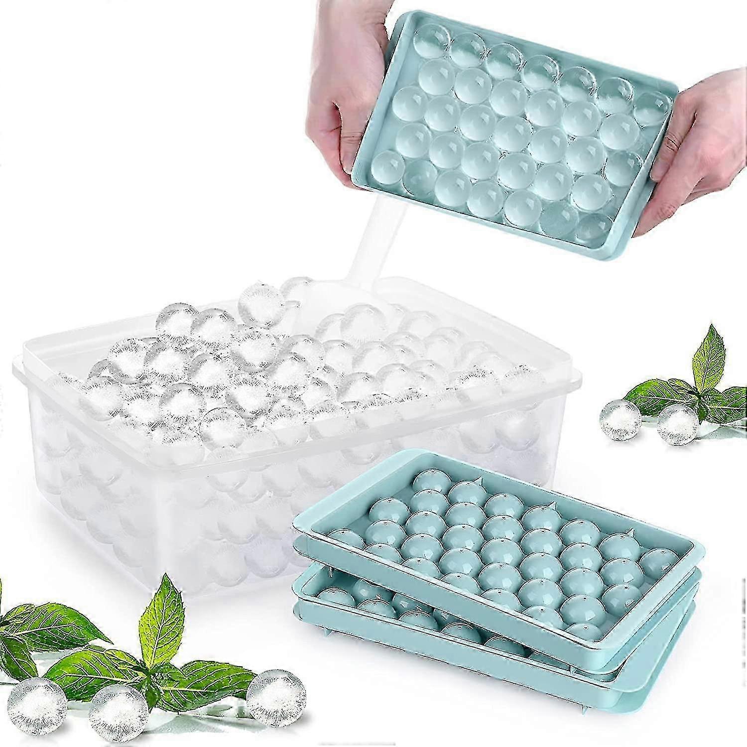 Round Ice Ball Maker 2-Pack, Sphere Ice Cube Trays for Chilling Drinks