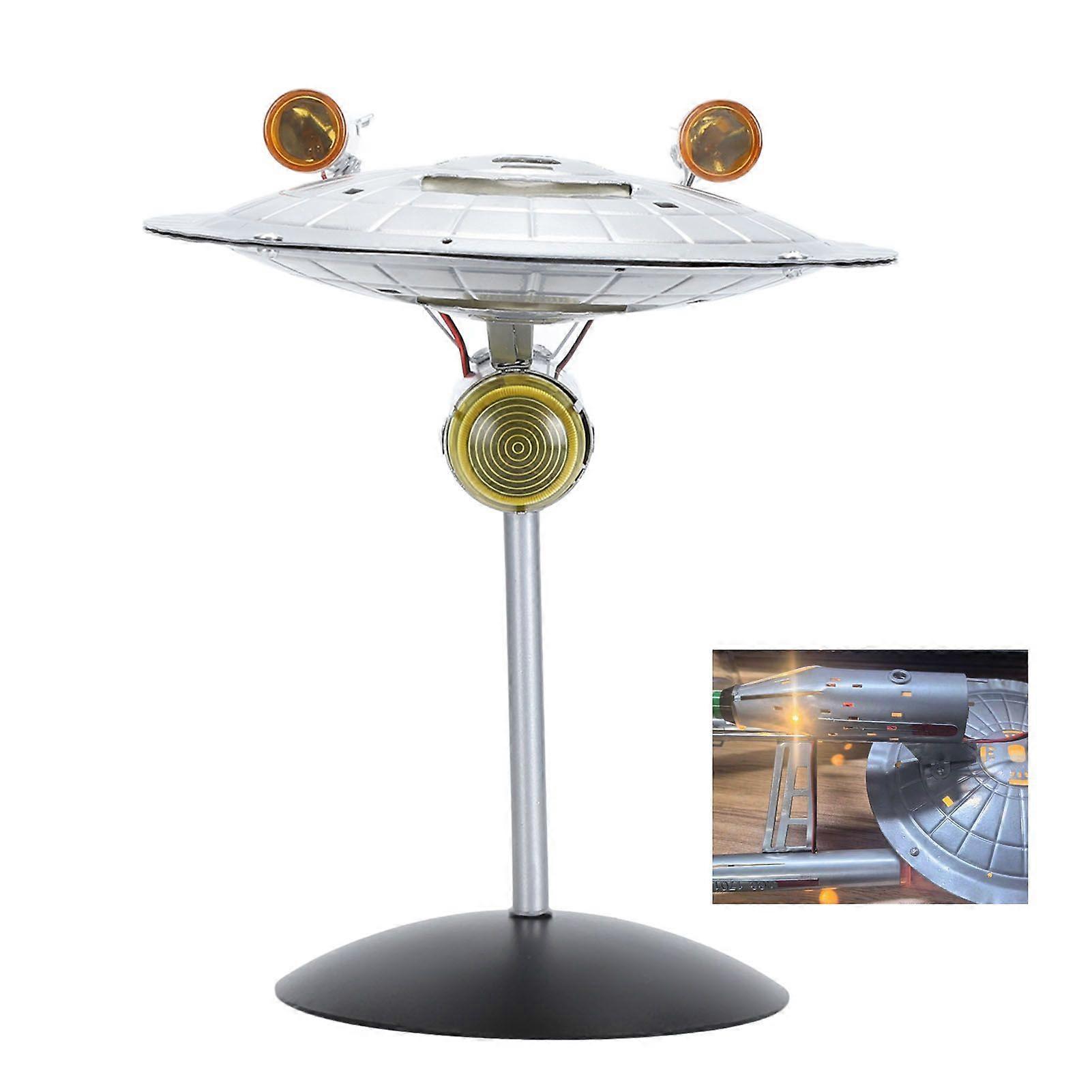 LED Spaceship Model Realistic Lifelike 1/1000 Spaceship Model Display Ornament with LED Lights for Home Bedroom Office Warm Light